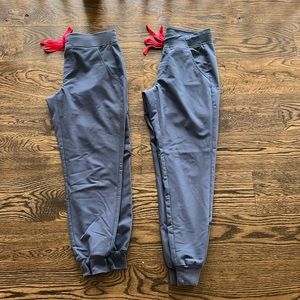 2 pair Figs jogger scrub pants